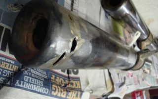 Corroded Ducati Silencers
