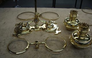 Brass lamp polished and laquered