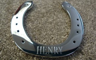 Engraved Chrome Horse Shoes