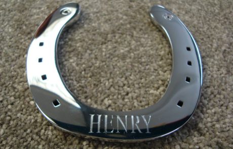 Engraved Chrome Horse Shoes